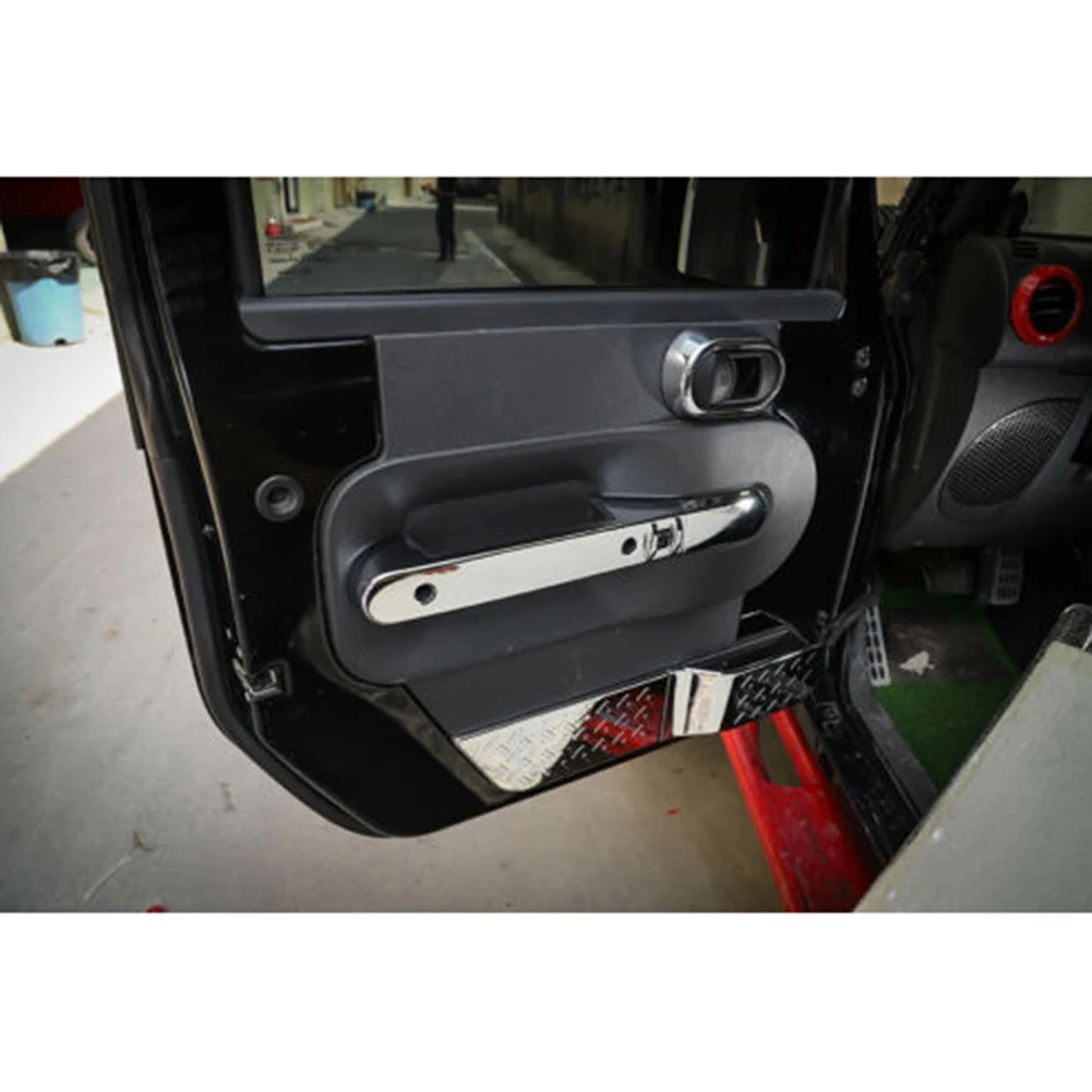 

Cover Trim Door Handle Bowl 4pcs/set ABS Auto Chrome Decor Door Switch Interior For Jeep Wrangler JK 2007-2010