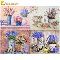 chenistory oil paint by numbers for adults drawing by numbers flowers on desks picture paint coloring by numbers home decor