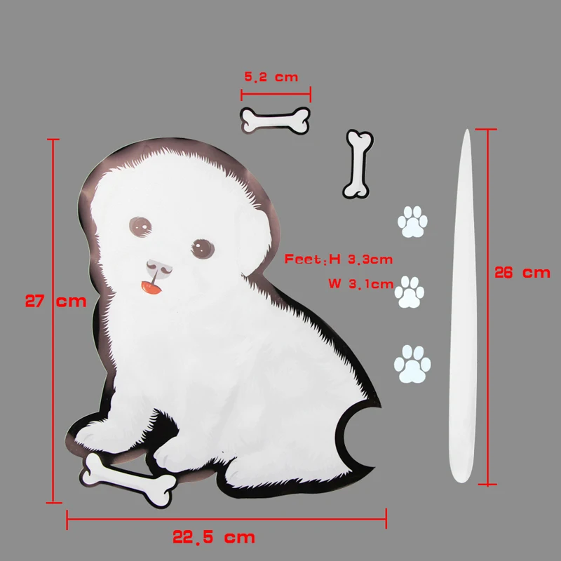 BEMOST 3D наклейка на подвижный хвост автомобиля милые белые наклейки авто для собак