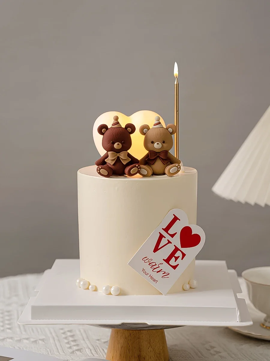 

Teddy Bear Cake Toppers Mini Bear Cake Decorations Boy Girl 1st Birthday Party Decorations Baby Shower Bears Party Supplies