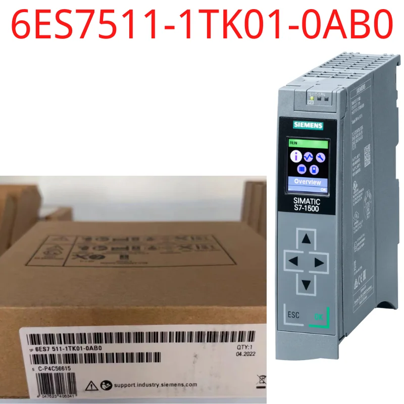

6ES7511-1TK01-0AB0 Brand New SIMATIC S7-1500T, CPU 1511T-1 PN, Central processing unit with Work memory 225 KB for