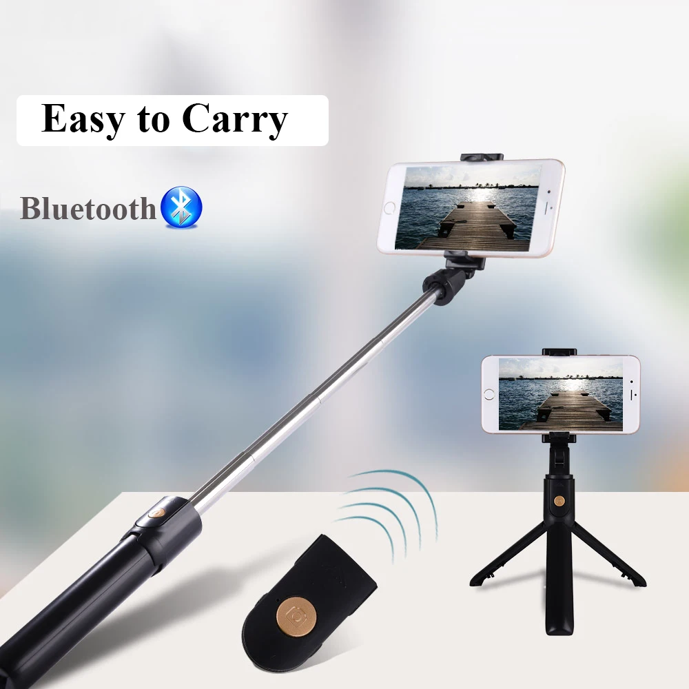 3 in 1 wireless bluetooth phone hold mini selfie tripod with remote control for iphone x 8 7 6s plus portable monopod free global shipping