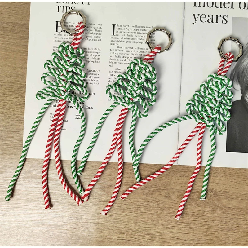 Рождественская елка плетеная веревка аксессуары для сумок подвеска с узлом