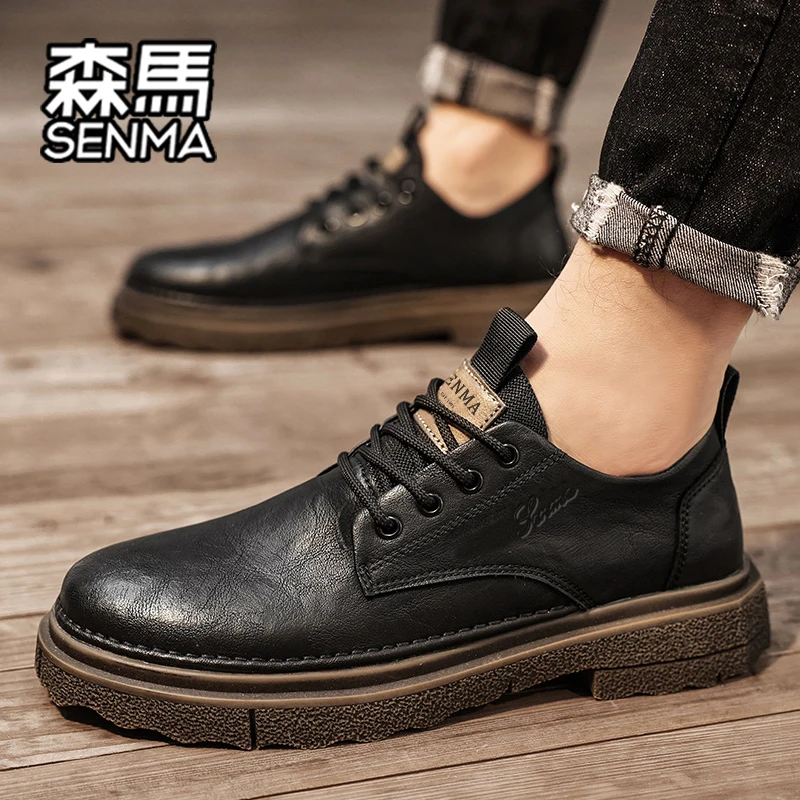 Мужская обувь Senma осенне-зимняя деловая для гостей повседневная кожаная в