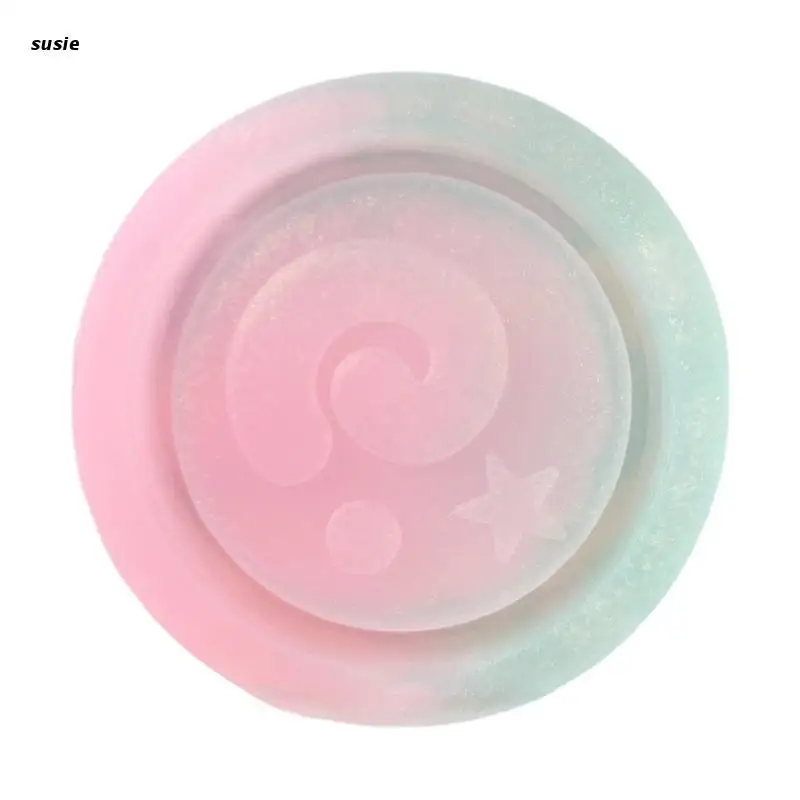 

X7YA DIY Round Meteorite Quicksand Silicone Epoxy Mold DIY Keychain Pendant Mould