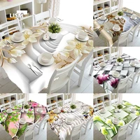 2022 beautiful floral pattern 3d tablecloth dust proof party decoration rectangular tablecloth customized size home decoration