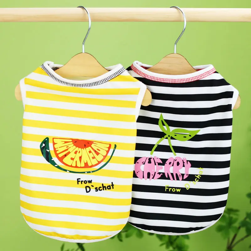 Striped Cat Vest Pet Clothes for Cats Dogs Summer Shirts Cat Clothing for Small Dogs Poodle Chihuahua Yorkie Clothes Puppy Vests