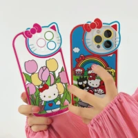 hello kitty angel eyes tulip flowers for iphone 13 12 11 pro x xr xs max 7 8 6 plus 2022 drop case