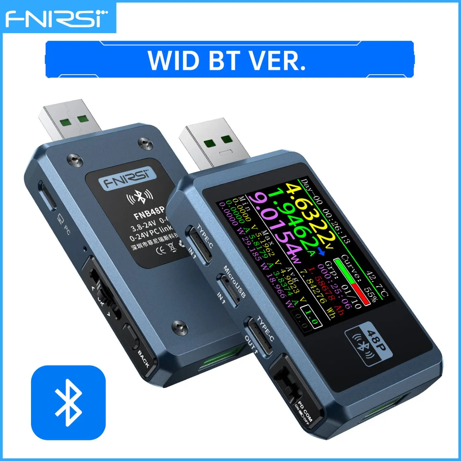 

USB-тестер напряжения FNIRSI FNB48P