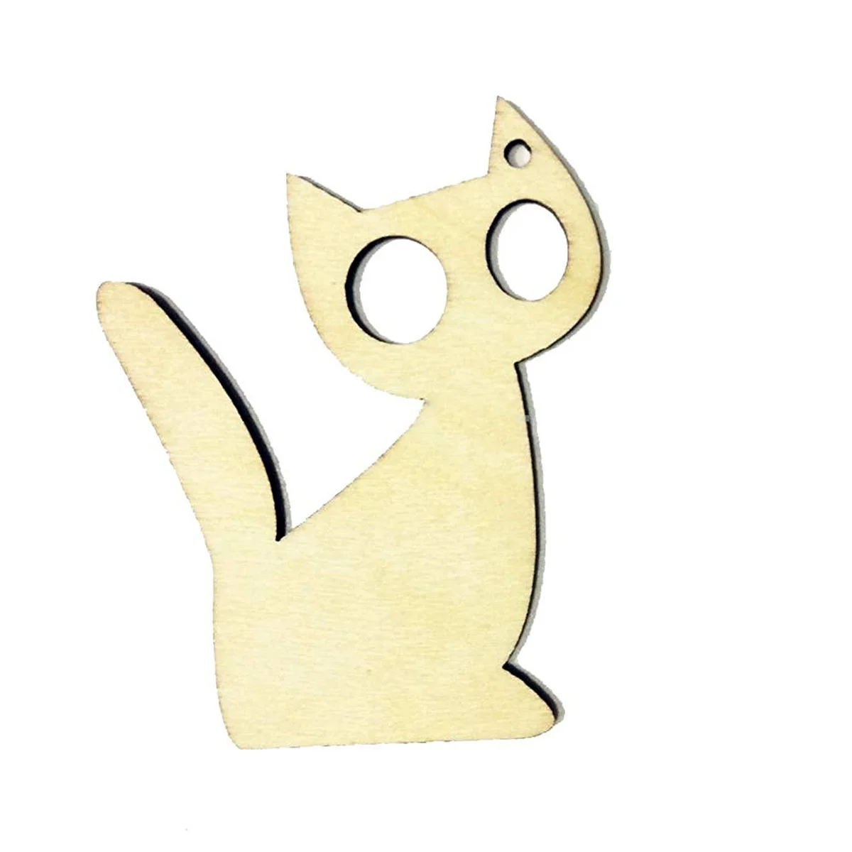 

10pcs MDF Tags Kitten Cat Shape Craft Hanger Decoration with Strings