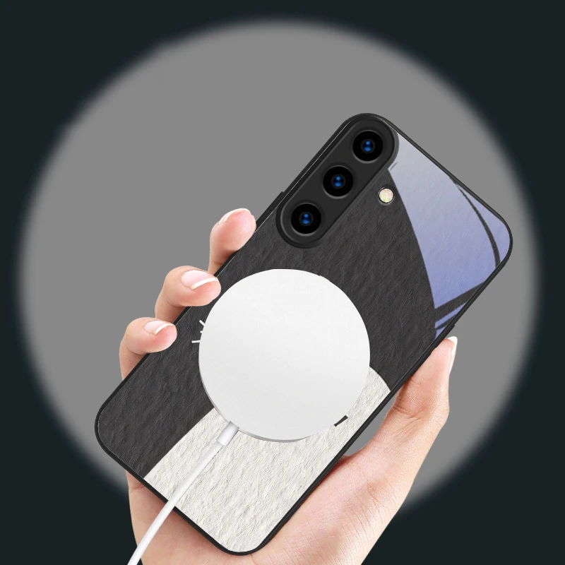 Фото Черно-белый чехол-накладка с магнитным креплением для Samsung Galaxy S25 Ultra, S20 FE, S21, S22, S23 Plus, S24, S26 Edge №5