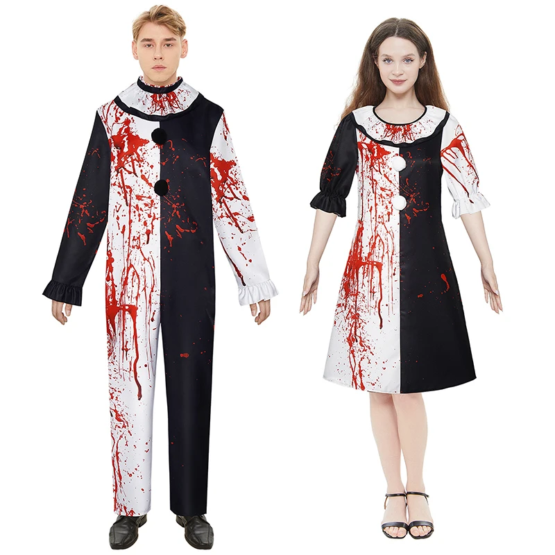 Новый Хэллоуин кровавый душ клоун платье террориста комбинезон для взрослых