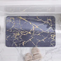 Rectangle Polyester Bath Mat Stocked  Eco-Friendly Non-slip Floor Cover Machine Made Print Thicken Household for Home Bathroom