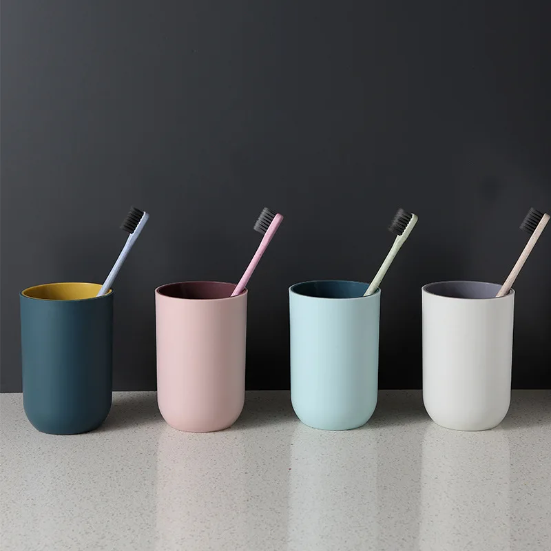 

Bathroom Tumblers Good Morning Cup Round Toothbrush Toothpaste Holder Cup Travel Washing Cup Water Mug Bathroom Accessories