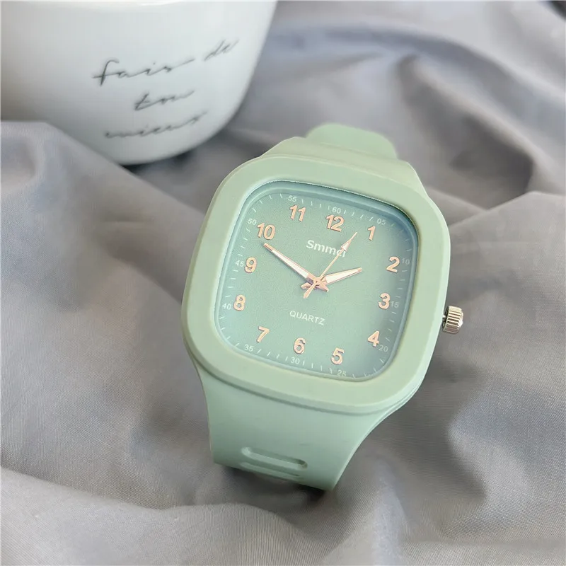 

Модные квадратные женские часы в стиле Ins, брендовые квадратные женские кварцевые повседневные наручные часы, спортивные часы с резиновым ремешком