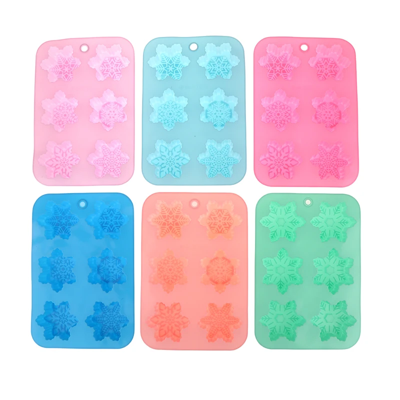 1 шт. 6 полостей силиконовая форма в форме снежинки сделай сам для мыла ручной