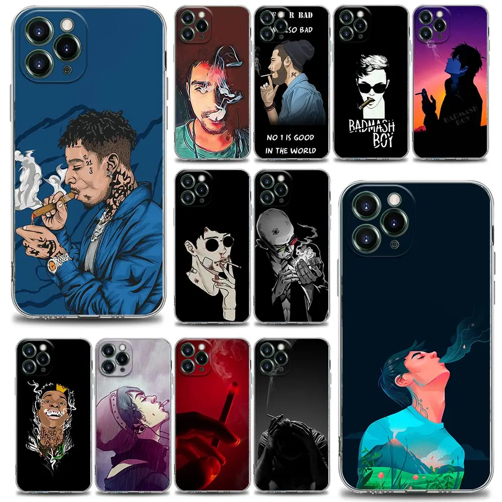 

Clear Phone Case for iPhone 13 12 11 SE 2022 X XR XS 8 7 6 6S Pro Max Plus Mini Soft Silicone Case Bad Boys Smoking