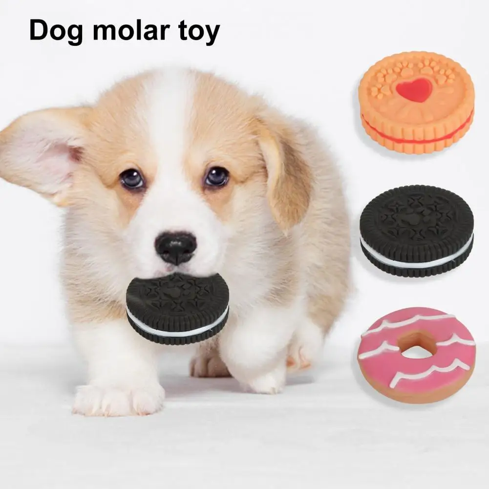 

Dog Toy Dog Chew Toy with Squeaker Bite-resistant Biscuit Cake Design for Teeth Grinding Boredom Relief Training Tough Dog Toy