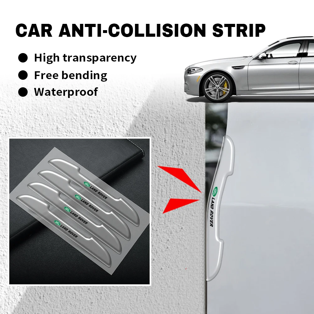 

4Pcs Car Door Edge Transparent Anti Scratch Protection Bumper Strips For Land Rover Defender Discovery 2 3 4 Freelander 2 Evoque