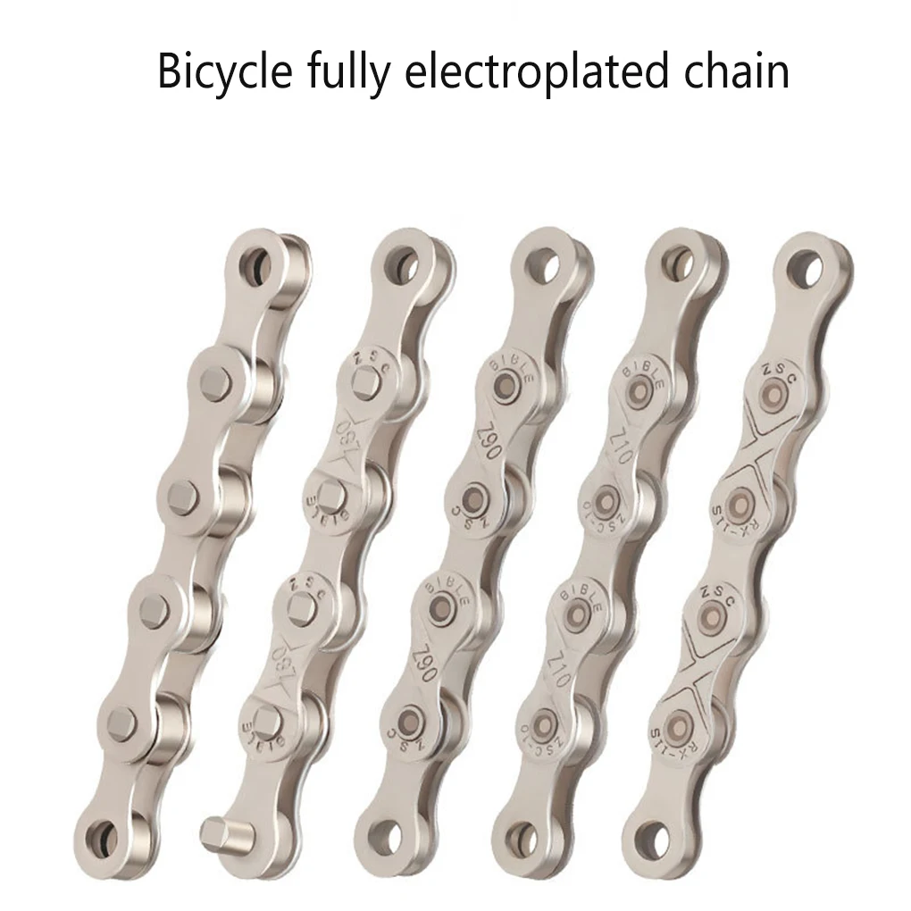 

Carbon Steel Foldable Bicycles Chain Single Speeds Detachable 114 Knots Glossy Cycling Chains Part Accessories