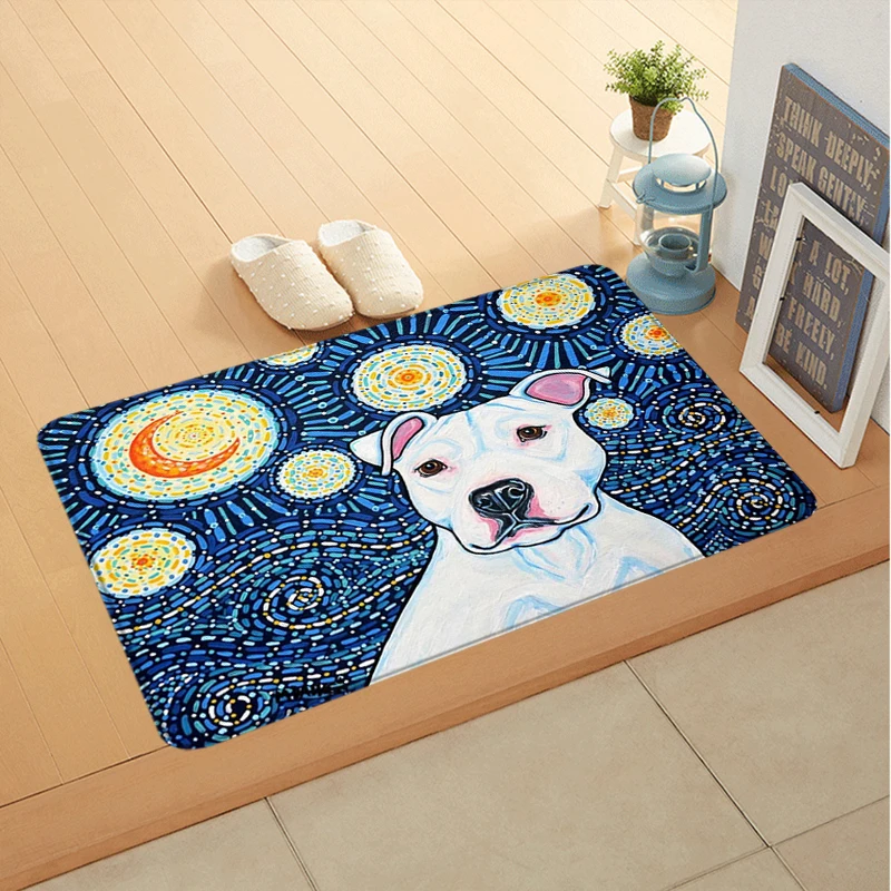 

Foot Mat Bull Terrier Home Living Room Carpet Cute Rug Entrance Doormat Rugs Bath Mats Carpets Custom Kitchen Prayer Bathroom