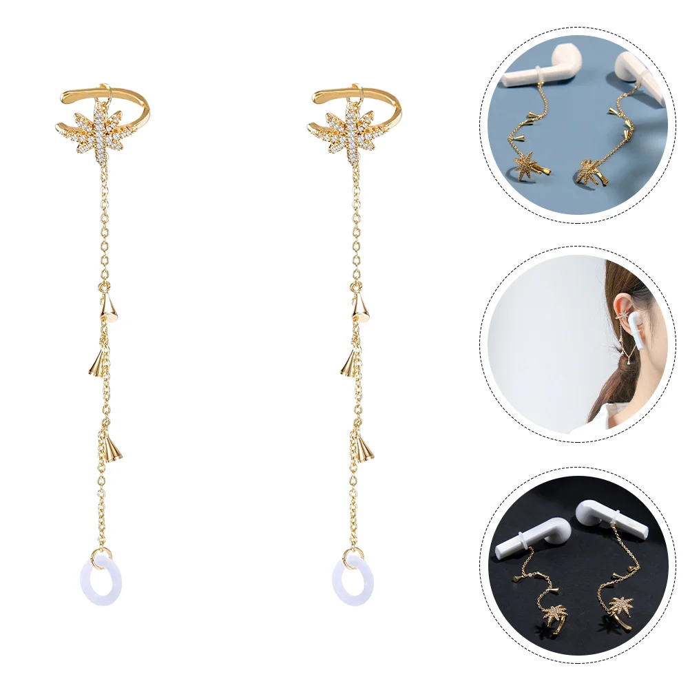 

Chain Earphone Holder Lost Anti Earpiece Earrings Headphone Starp Climber Bone Copper Wirreless Accessory Clips Earbud Ear