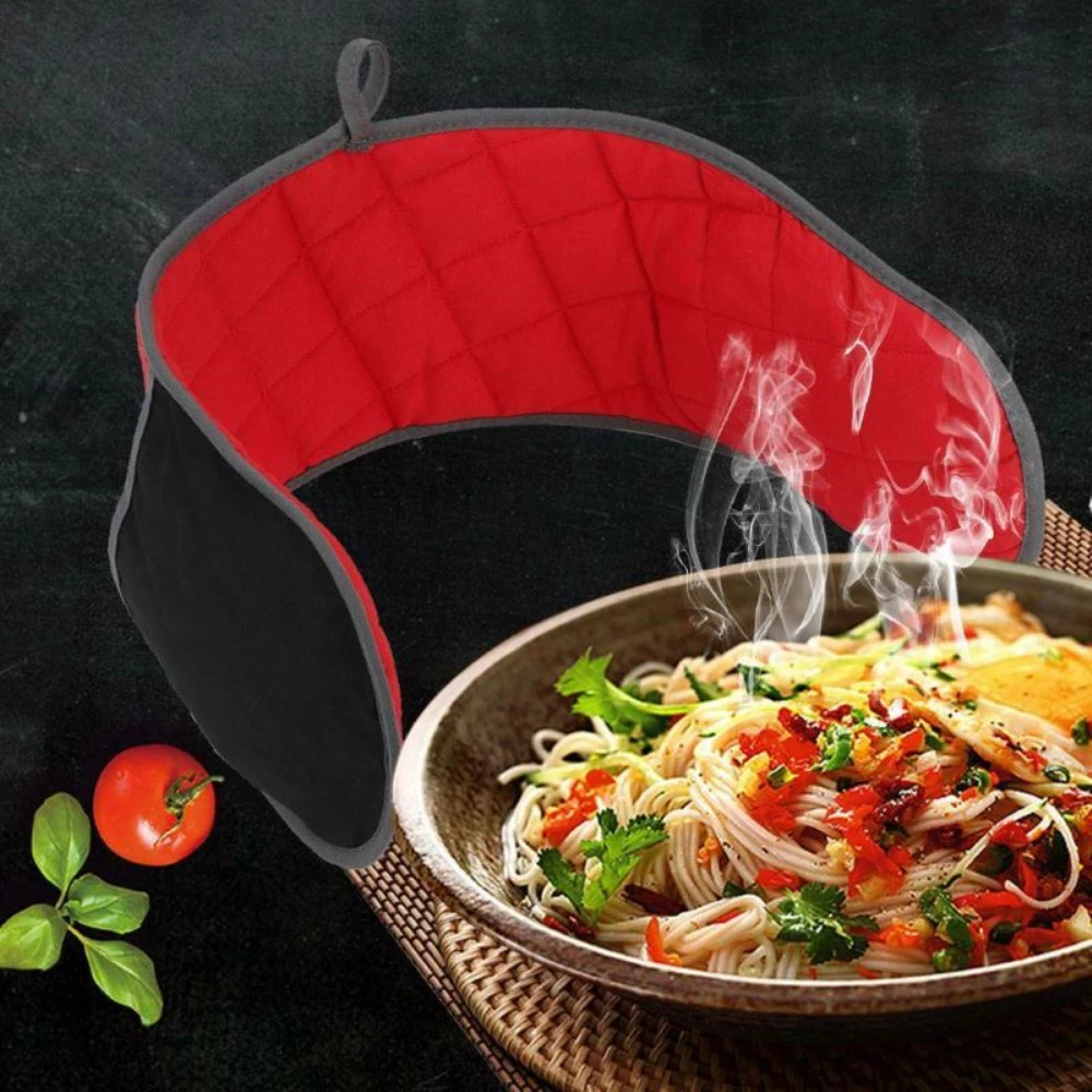 

Красная Силиконовая Круглая стильная кухонная плитка с очень длинным полотняным рукавом для гриля и барбекю