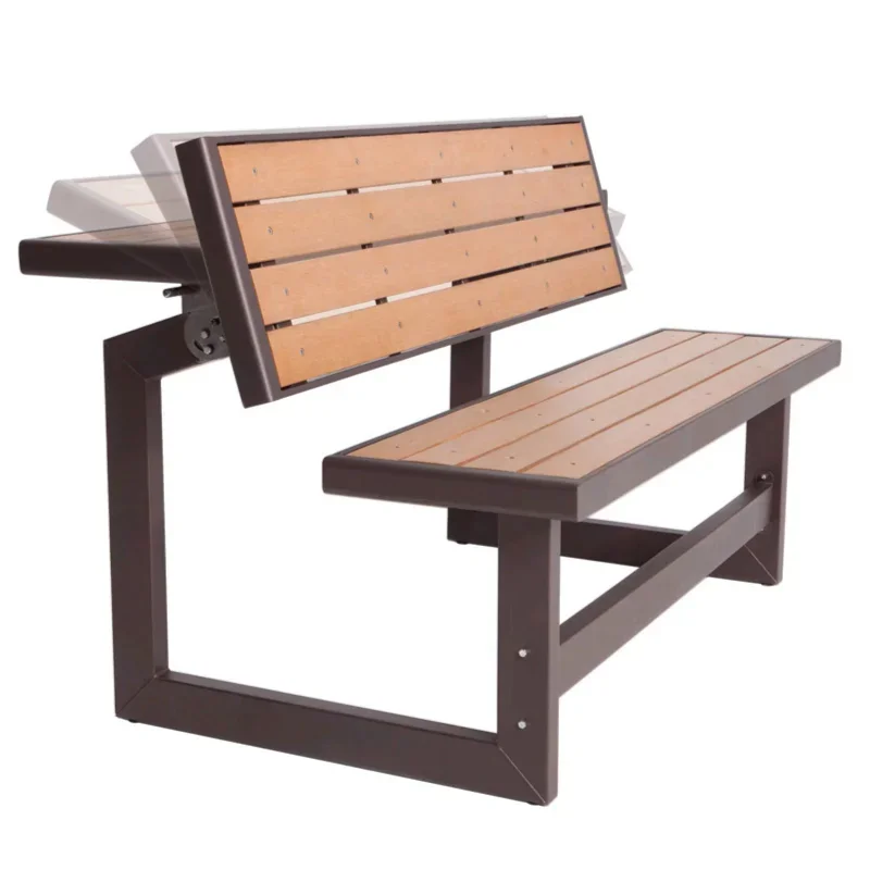 

Товары на весь срок службы, скамейка-трансформер с коричневой текстурой древесины, садовая мебель, уличная скамейка, деревянное кресло