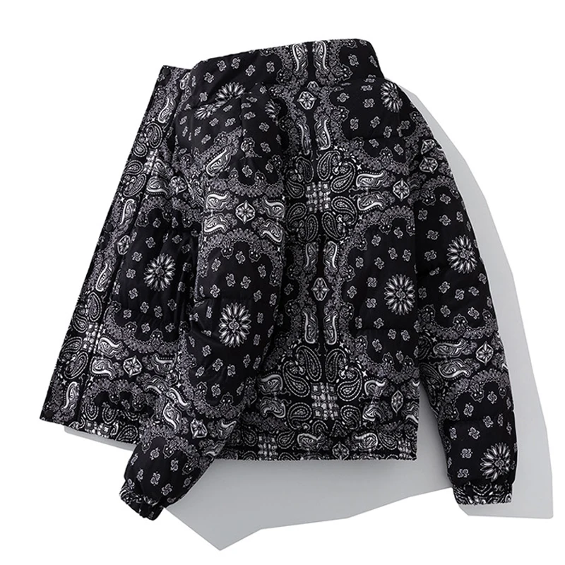 Бандана зимняя куртка-пуховик мужская модная корейская люксовая брендовая