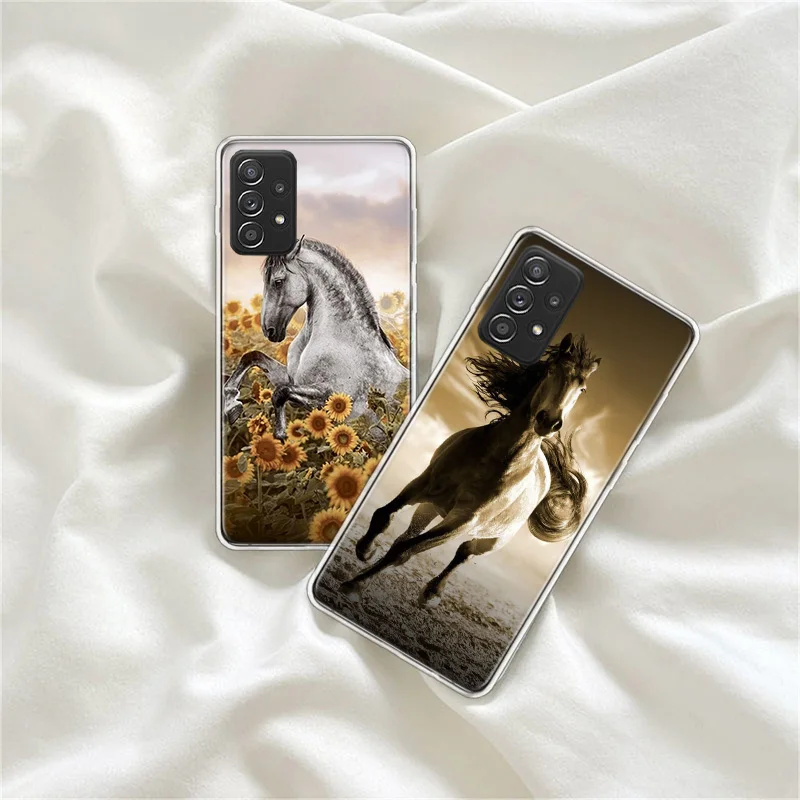Чехол для телефона Running Horse с животными Galaxy A12 A22 A32 A42 A52 A52S A72 Samsung A73 A53 A33 A23 A13 A9 A8 A7 A6