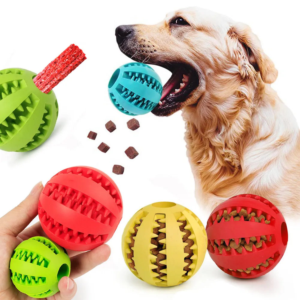 

Toys for Dogs Rubber Dog Ball for Puppy Funny Dog Toys for Pet Puppies Large Dogs Tooth Cleaning Snack Ball Toy Pet Products