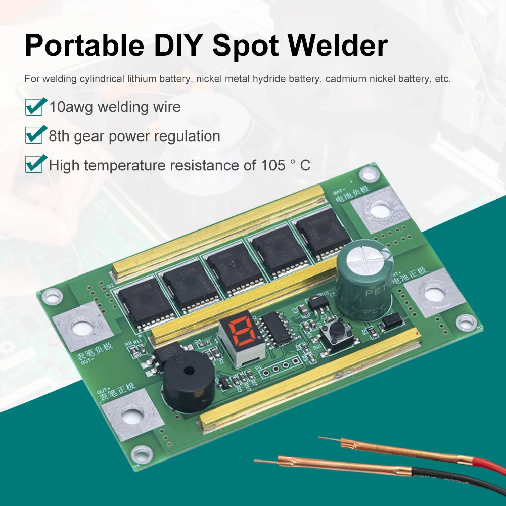 

Digital Display Spots Welding Machine Control Panel Portable Small Spot Welder 8 Gear Power Adjustable For 18650 Batteries