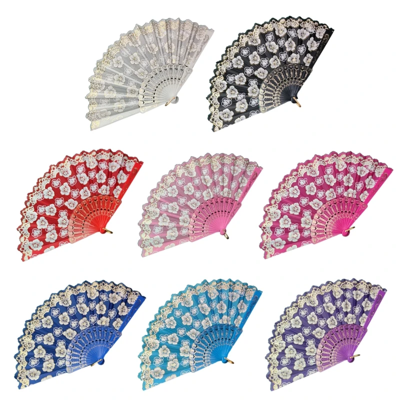 

Винтажный цветочный фон в китайском стиле для фанатов танцев, свадеб, вечеринок, китайских танцевальных вечеринок, складной веер, 8 цветов