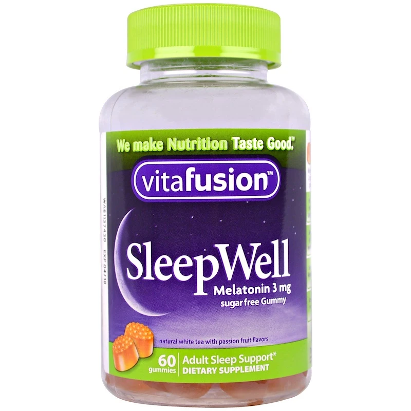 

American Vitafusion Melatonin Gummies 60Capsule SleepWell Melanin Stay Asleep Longer Night Time Sleep Aid Health Wellness Pills