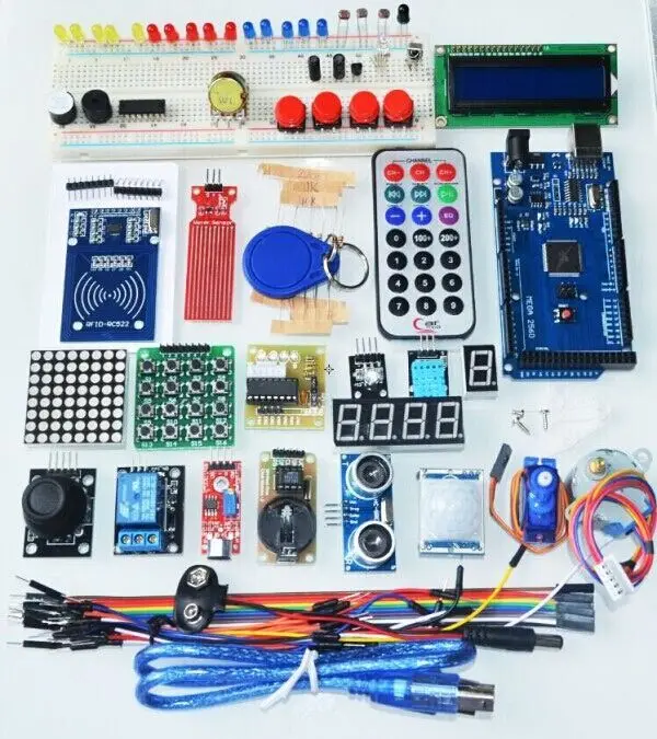 AEAK mega 2560 r3 стартовый комплект сервопривод RFID ультразвуковое реле дальности LCD