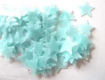 

Светящиеся наклейки звезды 3D пластик 100 шт