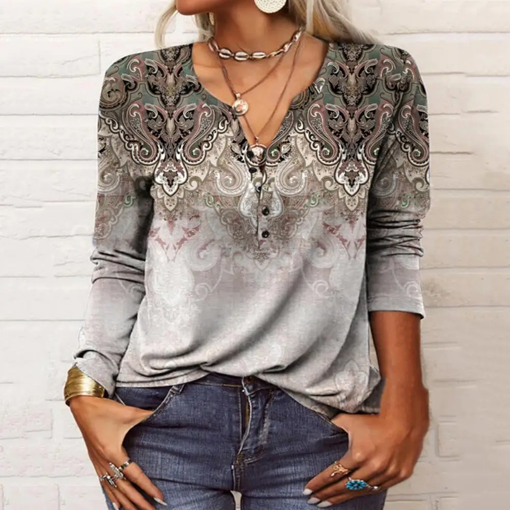 

Popular Bohemian Half Open Collar Pullover Women Pullover Elegant Streetwear