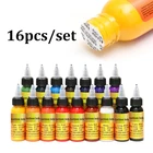 Набор чернил для перманентного макияжа, 30 млфлакон, 16 цветов