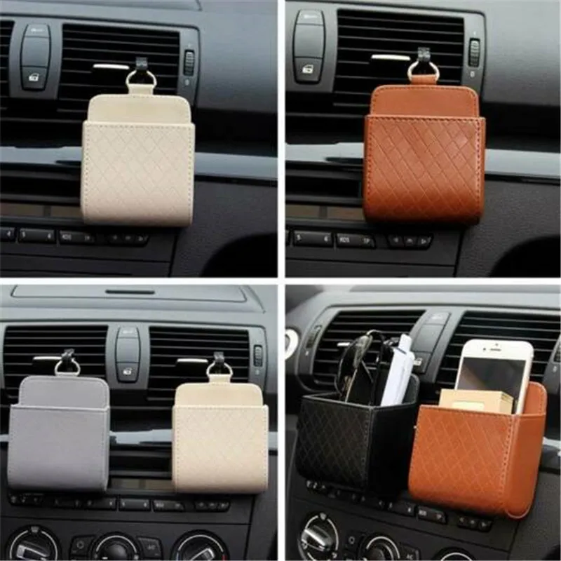

Multicolor Car Phone Holder Storage Bag Organizer Pu Leather Large Capacity Automobile Hanging Box Universal Car Styling Bag