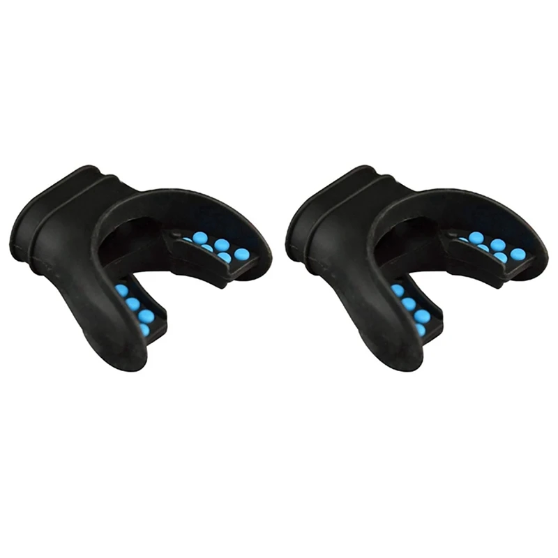 

2X Snorkel Mouthpiece Regulator Diving Mouthpiece Universal Accessory Replacement Scuba Silicone Respirator Blue