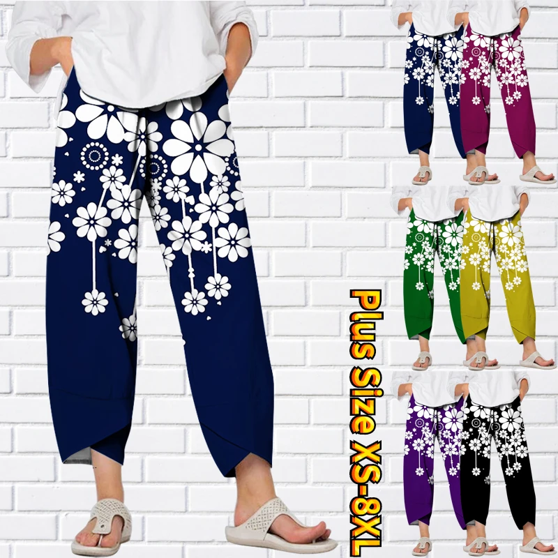 

Women's Chinos Slacks Pants Trousers Mid Waist Fashion Casual Sporty Sports Weekend Print Full Length Breathable 8XL Loose Fit