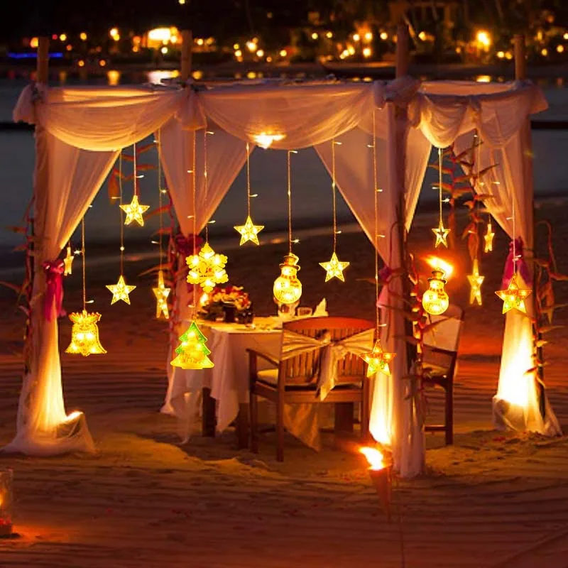 110 светодиодный рождественский декор гирлянда занавеска сказочные гирлянды