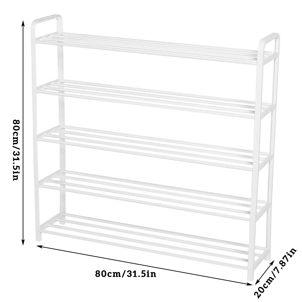 

Shoes Rack Organizer Multi-layer Metal Steel Stackable Shoe Storage Shelf for Living Room Doorway 4 Layers White