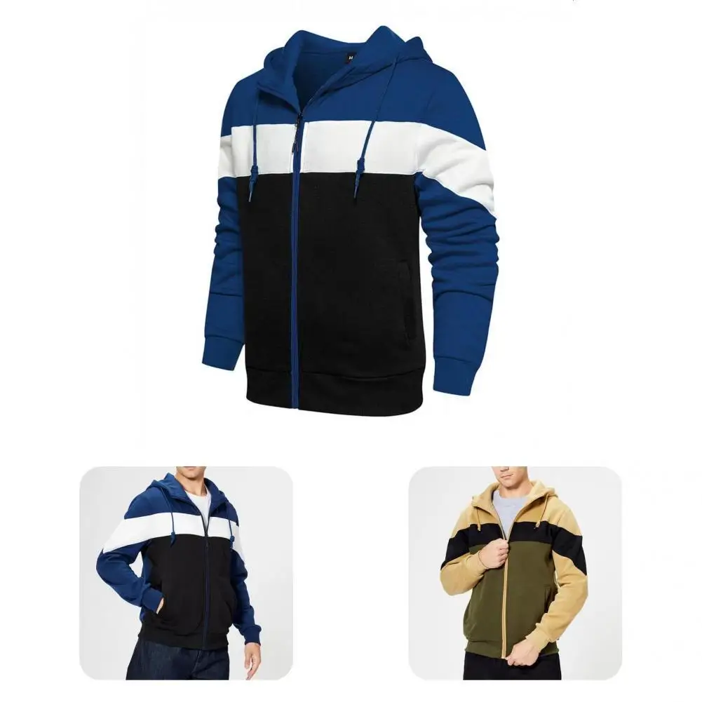 

Terrific Spring Hoodie Anti-pilling Thick Hoodie Coat Patchwork Hoodie Coat