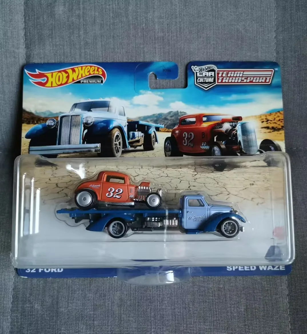 Фото Коллекционные модели автомобилей Hot Wheels Premium Team Transport 32 Ford & Speed Waze, масштаб 1/64, литые под давлением, FLF56, коллекционные игрушки Car Culture №2