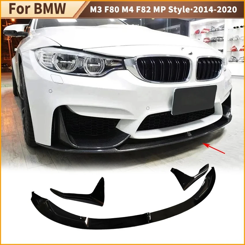 Фото Высококачественный нижний передний сплиттер-спойлер из АБС-пластика для BMW M3 F80 M4 F82 в стиле MP, 2014-2020 гг., аксессуары, обвесы №1