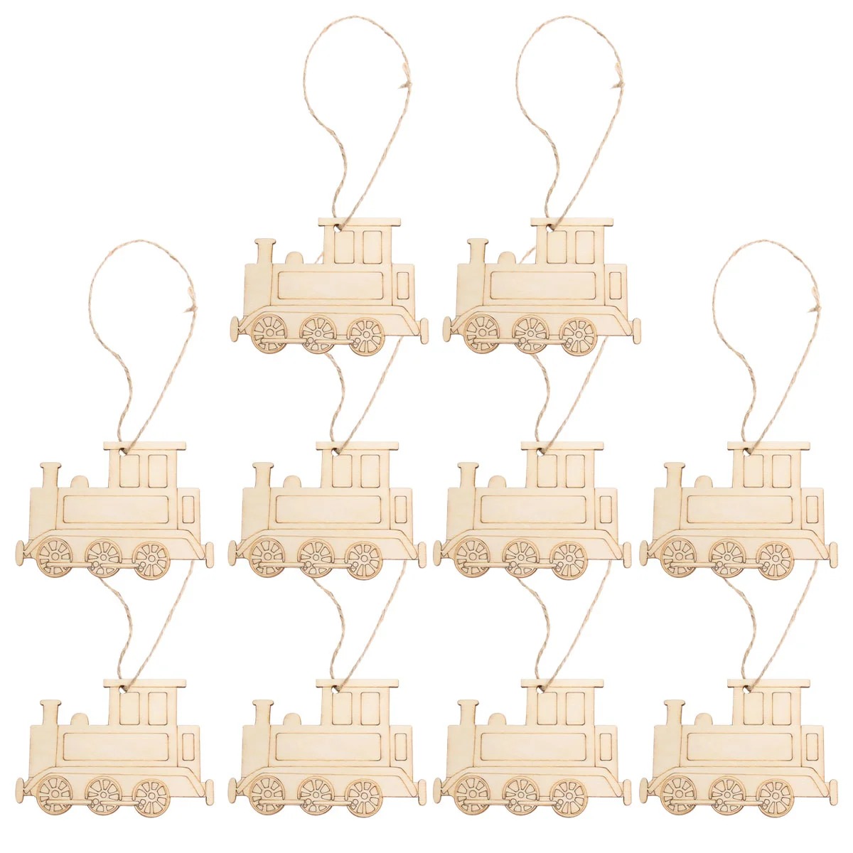 

20 Pcs Wooden DIY Crafts Wood Decor Wedding Wooden Hanging Decor Bamboo Wood Craft Decorations Wooden Trains