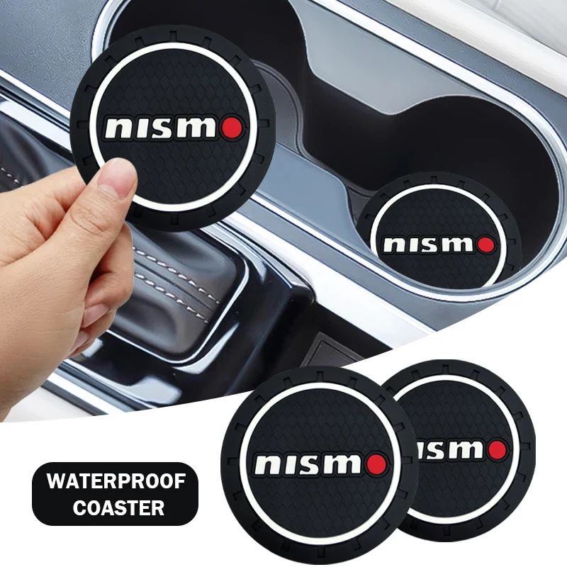 

Car Coaster Water Cup Holder Mat Anti-Slip Pad For Nismo Logo Emblem R34 GTR Nissan Tiida Sylphy Teana Note X-trail 1 2 Qashqa