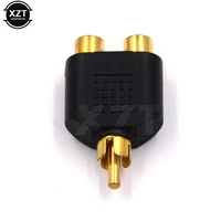 2pcs phono splitter joiner adapter 2 rca sockets to 1 rca phono plug phono av audio video y splitter adaptor converter