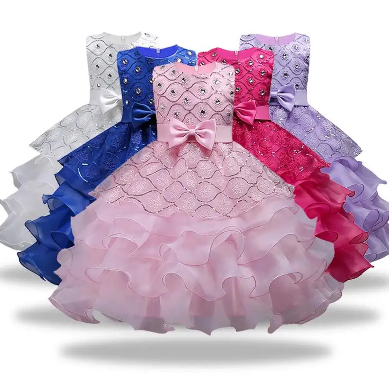 

Children Princess Girl Dress for Wedding Birthday Party Boutique Flower Tutu Girl Kids Prom Dresses for Girls clothes 3-15 Years